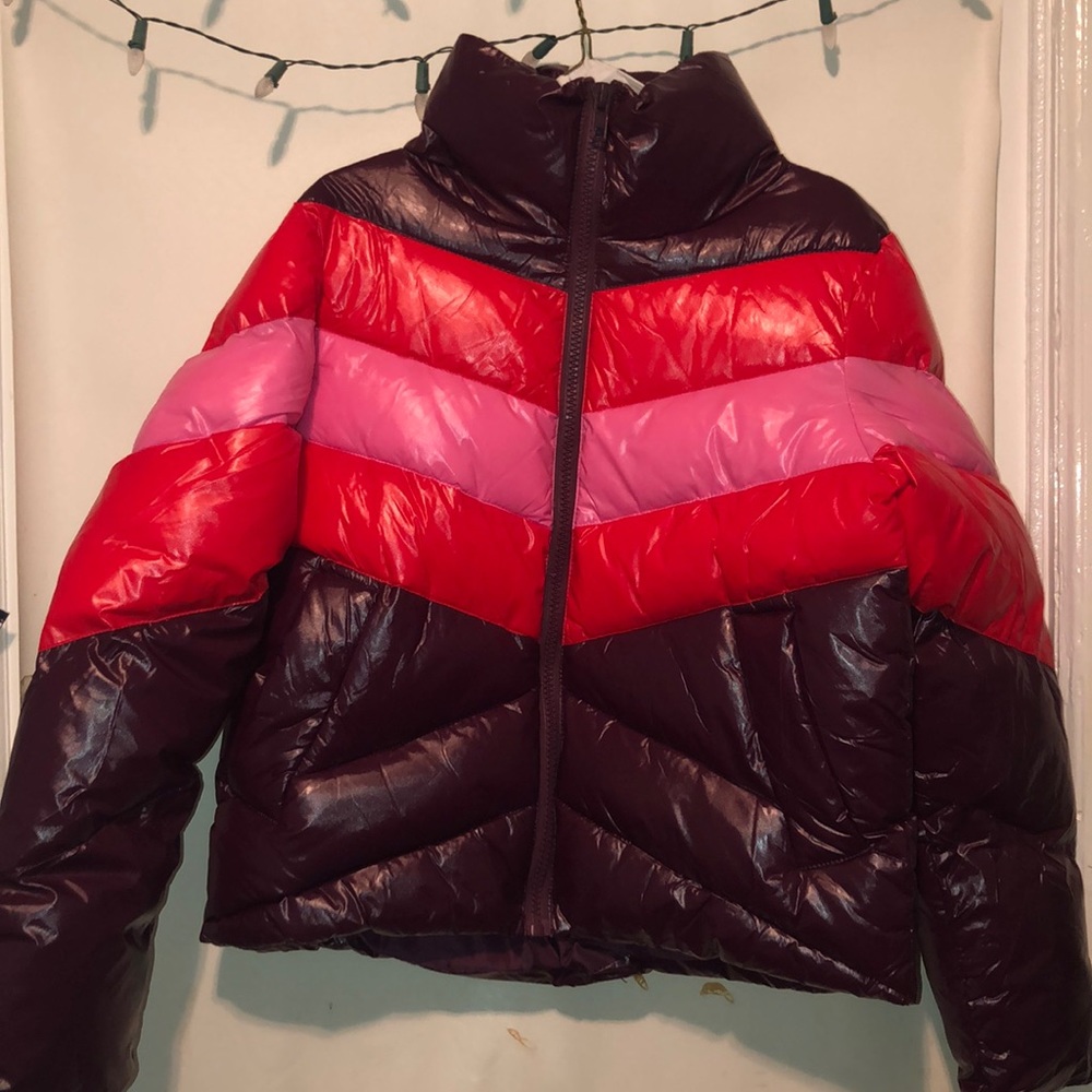 ASOS Design High Shine Panelled Puffer